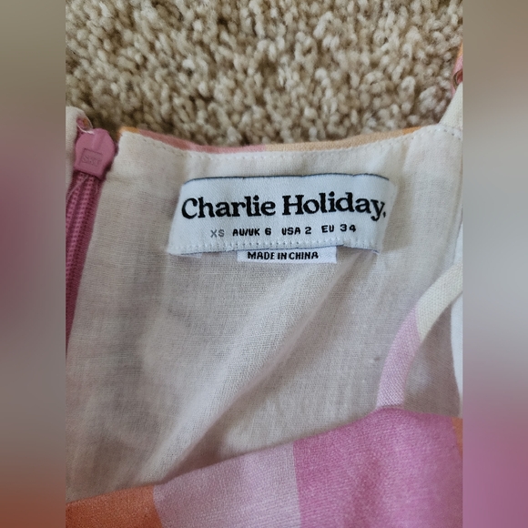 Charlie Holiday size  XSmall Madonna mini dress orange pink - Picture 5 of 9